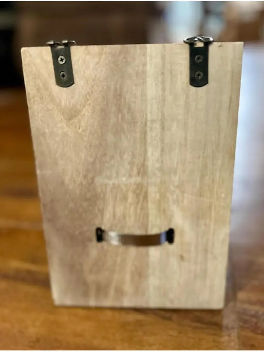 Rustic Wooden Wall Pocket Change Jar Holder